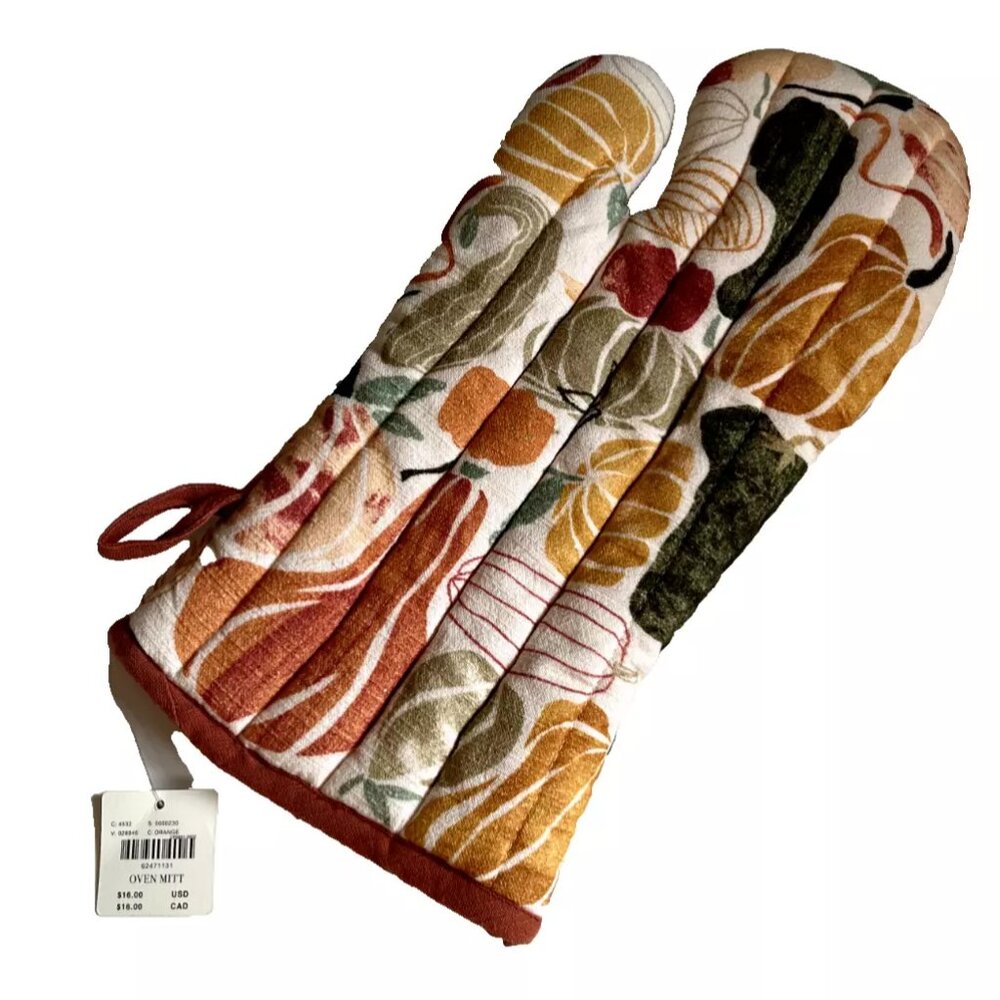 Anthropologie Pumpkin and Squash Fall Thanksgiving Holiday Oven Mitt